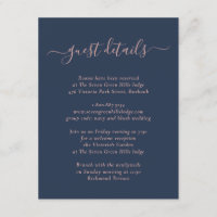 Cartão de Enclausuramento Azul Naval e Blush Moder