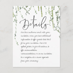 Informações Cartão de Enclausuramento com Detalhes de Folhagen