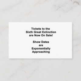 Informações Cartão de Enclausuramento da Sexta Grande Extinção