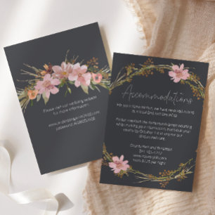 Informações Cartão de Enclausuramento de Casamento Floral Rosa