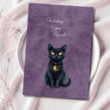 Cartão de Enclausuramento de Casamento Gato Preto 