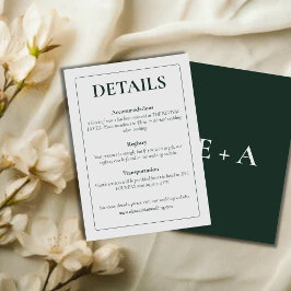 Informações Cartão de Enclausuramento de Casamento Moderno Mal