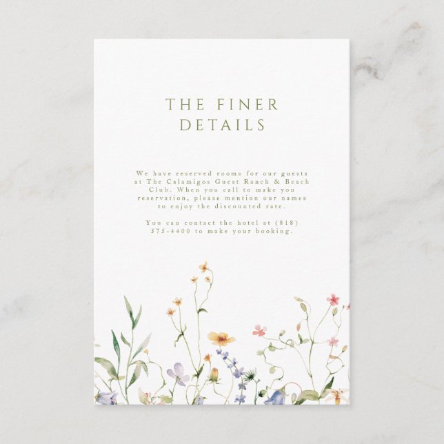 Informações Cartão de Enclausuramento de Casamento no Jardim P (Frente)