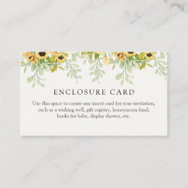 Informações Cartão de Enclausuramento de Chuveiro de Girassol