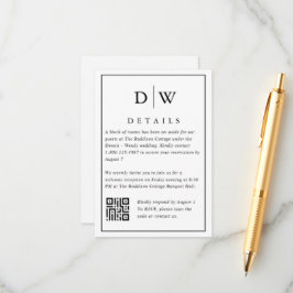 Informações Cartão de Enclausuramento de Código QR de Monogram