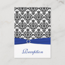 Informações Cartão de Enclausuramento de Damasco Azul, Branco 