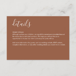 Informações Cartão de Enclausuramento de Detalhes em Terracota