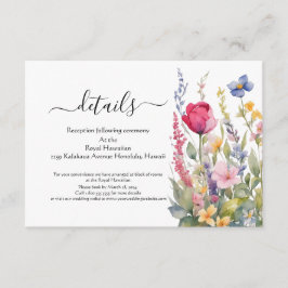 Informações Cartão de Enclausuramento de Flores Silvestres Boh