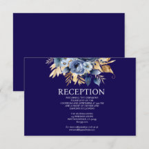 Cartão de Enclausuramento de Recepção Floral Azul 