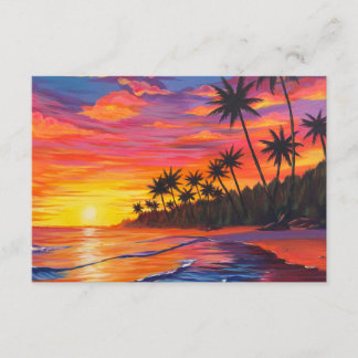 Informações Cartão de Enclausuramento do Pôr do Sol Tropical