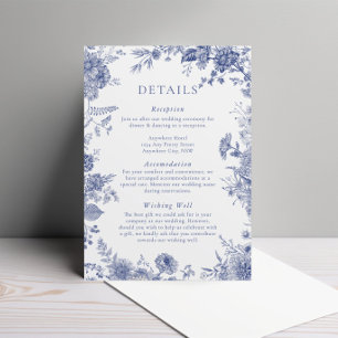 Informações Cartão de Enclausuramento Floral Toile Azul Francê