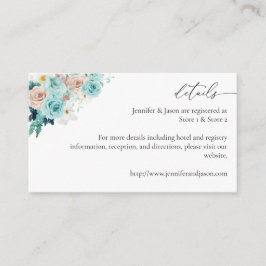 Informações Cartão de Enclausuramento Floral Turquesa e Rosa B