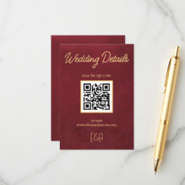 Informações Cartão de Enclosure de Código QR para Casamento Lu