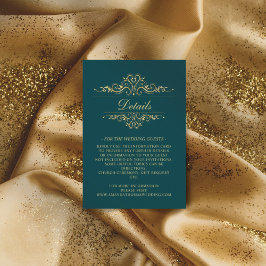 Informações Cartão de Enclosure de Frame de Ouro verde Petrol