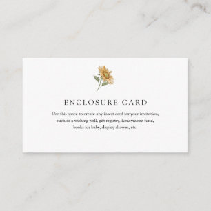 Informações Cartão de Enclosure do Girassol Rústico