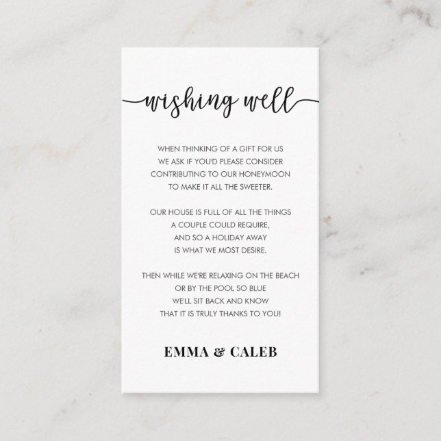 Informações Cartão de Enclosure do Poço dos Desejos (Frente)