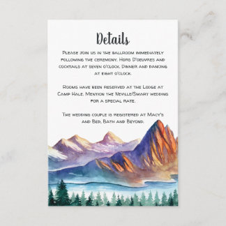 Informações Cartão de Enclosure para Casamento na Montanha