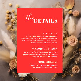 Informações Cartão de Envio com Detalhes Vermelhos Minimalista