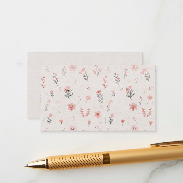 Informações Cartão de Envio com Floral Suave (Frente/Verso In Situ)
