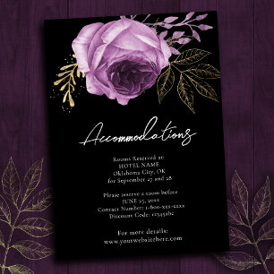 Informações Cartão de Envio de Acomodações de Casamento Floral