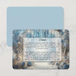 Informações Cartão de Envio de Casamento Floresta Nevada Brilh