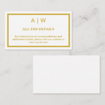 Cartão de Envio de Casamento Minimalista em Ouro B