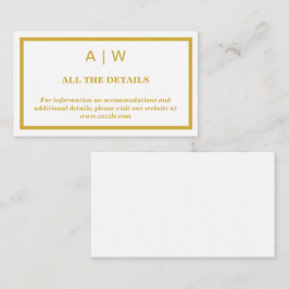Informações Cartão de Envio de Casamento Minimalista em Ouro B