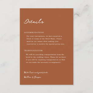 Informações Cartão de Envio de Casamento Pensacola