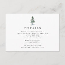 Cartão de Envio de Casamento Simples com Árvore de