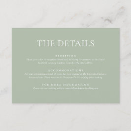 Informações Cartão de Envio de Casamento Simples em Verde Salv