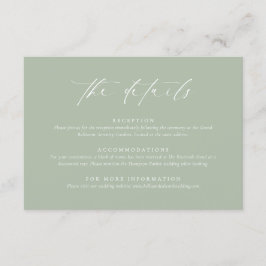 Informações Cartão de Envio de Casamento Verde Salvia