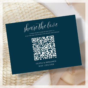 Informações Cartão de Envio de Código QR Azul Marinho Comparti