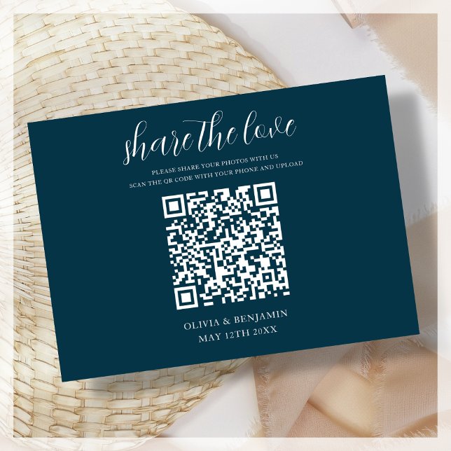 Informações Cartão de Envio de Código QR Azul Marinho Comparti (Criador carregado)