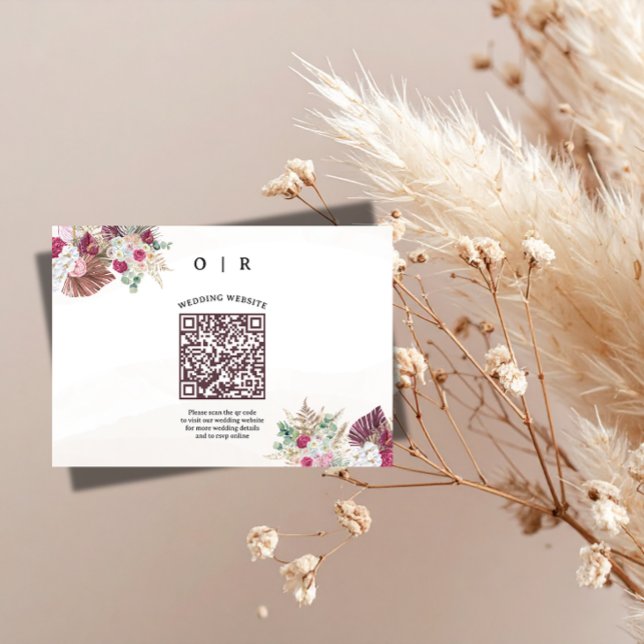Informações Cartão de Envio de Código QR de Casamento com Gram (Criador carregado)