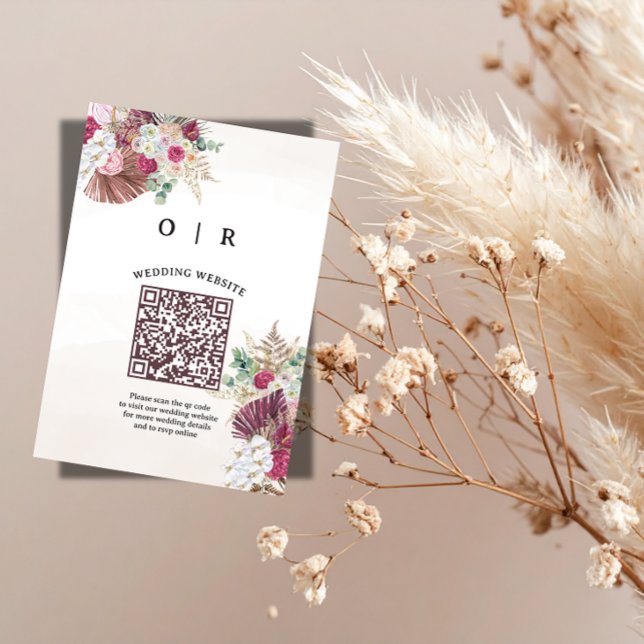 Informações Cartão de Envio de Código QR de Casamento com Gram (Criador carregado)