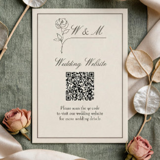 Informações Cartão de Envio de Código QR de Site de Casamento