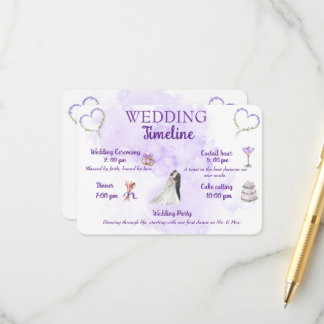 Informações Cartão de Envio de Cronologia de Casamento Lavanda
