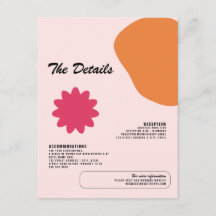 Cartão de Envio de Detalhes de Casamento com Desig
