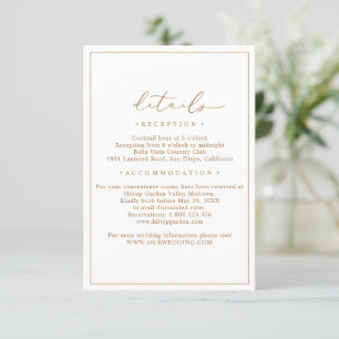 Informações Cartão de Envio de Detalhes de Casamento Elegante