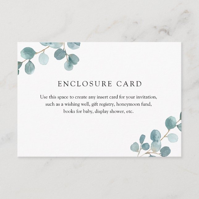 Informações Cartão de Envio de Eucalipto Dólar de Prata (Frente)