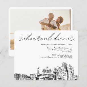Informações Cartão de Envio de Jantar de Ensaios de Casamento 