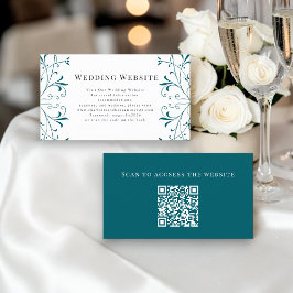 Informações Cartão de Envio de Site de Casamento com Floral em