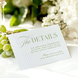 Informações Cartão de Envio de Site de Casamento Verde e Azul