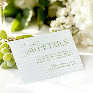 Informações Cartão de Envio de Site de Casamento Verde e Azul