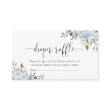Cartão de Envio de Sorteio de Fraldas Floral Azul