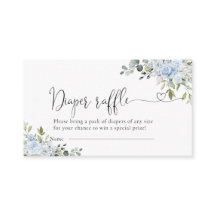 Cartão de Envio de Sorteio de Fraldas Floral Azul