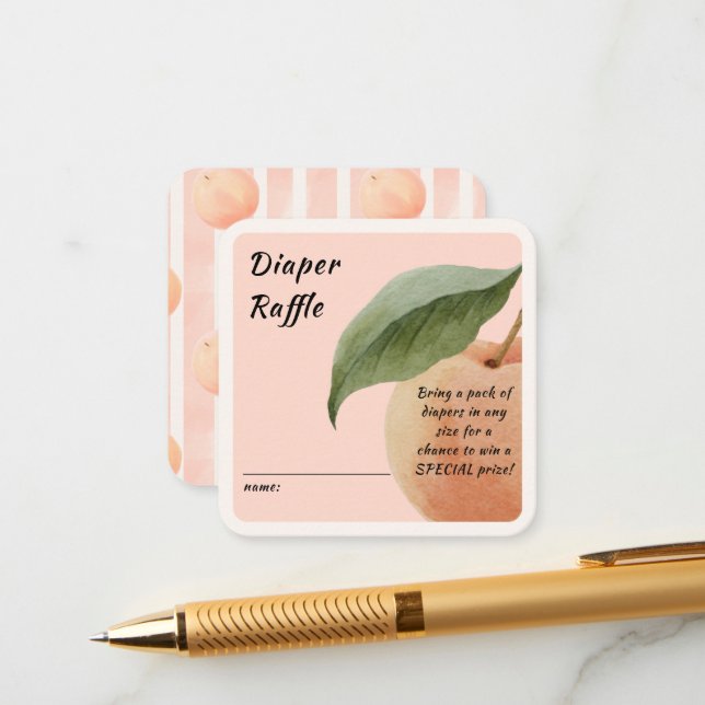 Informações Cartão de Envio de Sorteio de Fraldas Little Peach (Frente/Verso In Situ)