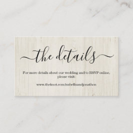 Informações Cartão de Envio do Site de Casamento - Madeira Rús