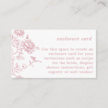 Cartão de Envio Floral Rosa Branco em Chinoiserie