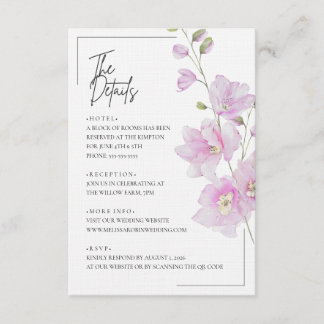 Informações Cartão de Envio Minimalista de Casamento com Flora